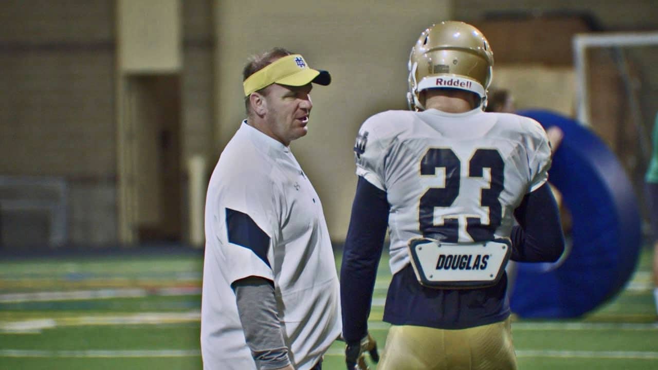 Notre Dame's Drue Tranquill & Mike Elko Interview Each Other //