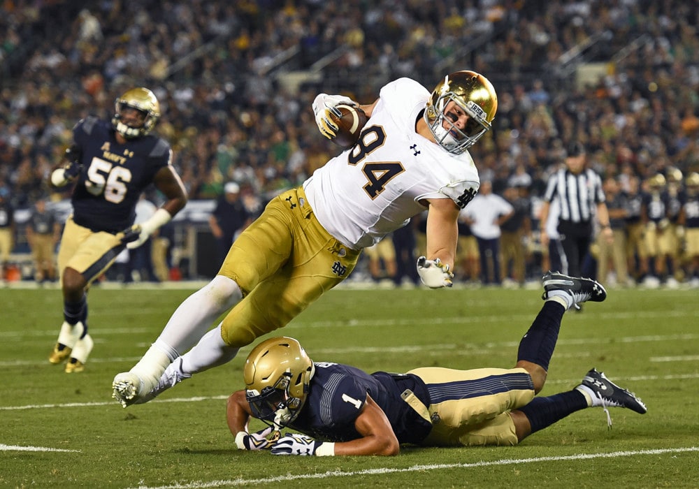 WATCH: Former Notre Dame baseball player, tight end Cole Kmet hits