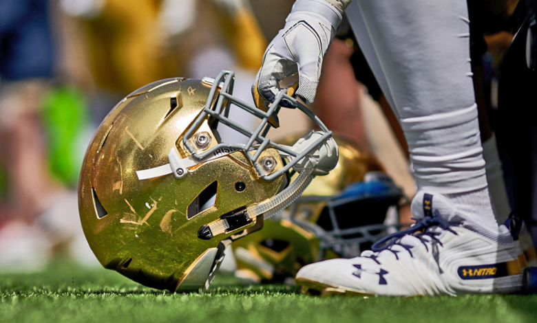 notre dame recruiting helmet