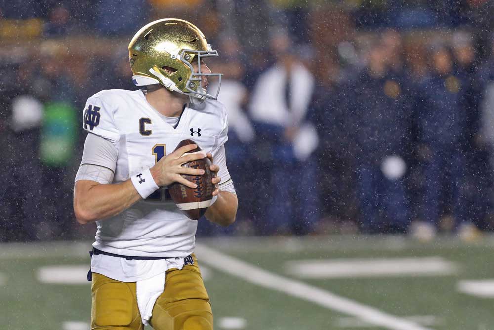 Brian Kelly Stands By Ian Book As Notre Dame's Starting QB //