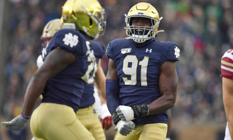 ade ogundeji notre dame bc sack