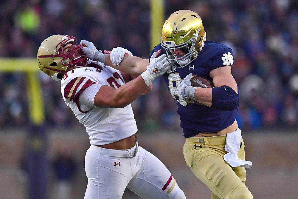 Former Notre Dame TE Cole Kmet is back taking classes