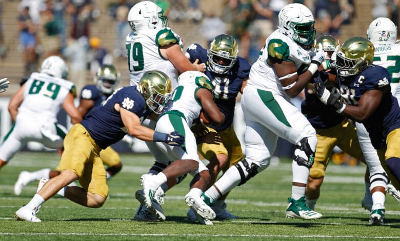 notre dame defense shutout south florida