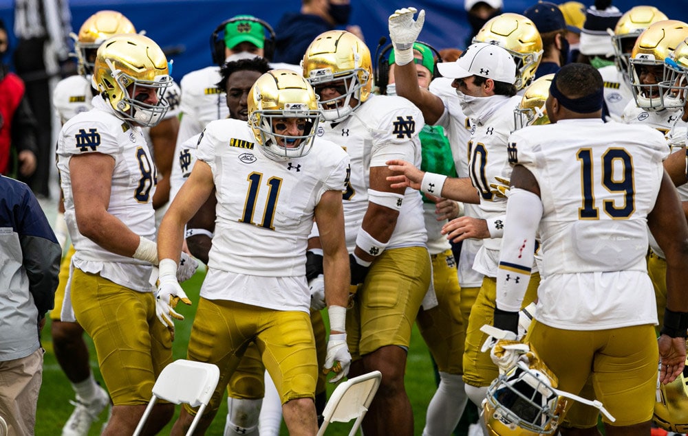 Notre Dame WR Ben Skowronek Scores 3 Touchdowns 