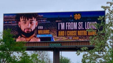 kyren williams notre dame recruiting billboards