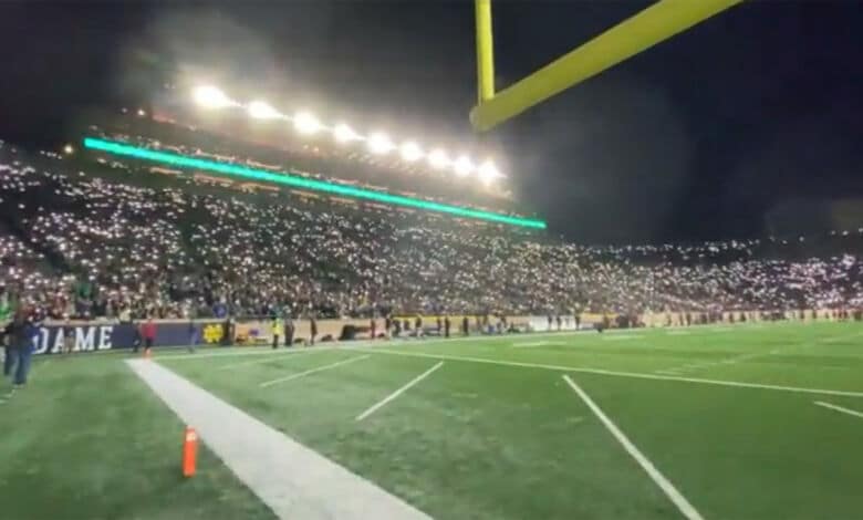 notre dame usc lights show