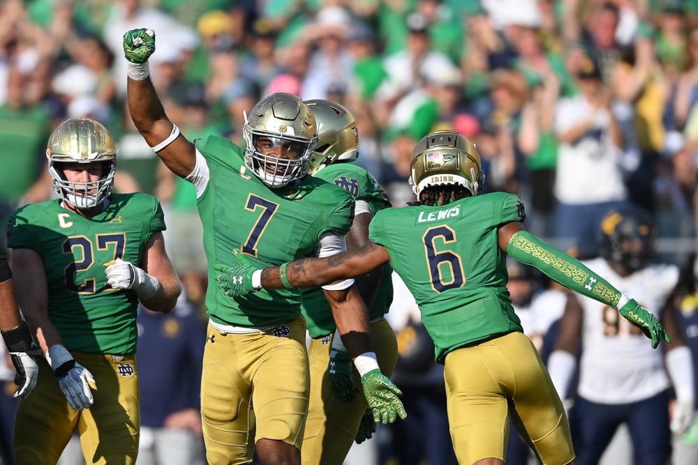 Notre Dame football unveils green unforms for Ohio State game