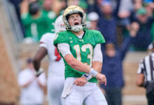 Notre Dame Fighting Irish quarterback Riley Leonard