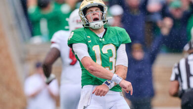 Notre Dame Fighting Irish quarterback Riley Leonard