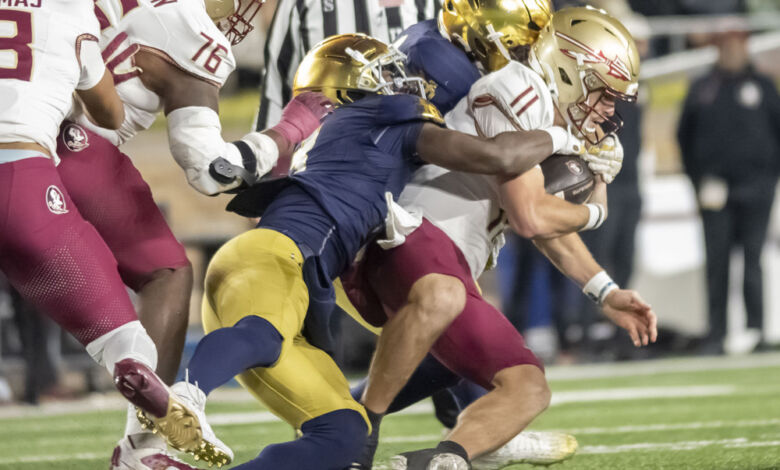 Notre Dame sacks Florida State eight times