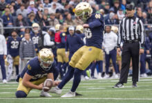 Notre Dame Fighting Irish place kicker Mitch Jeter